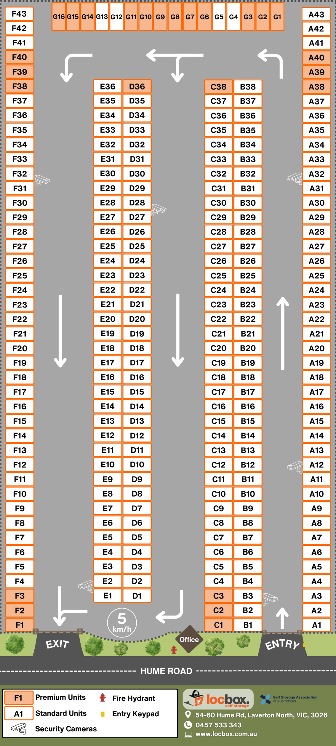 Locbox Self Storage - Site Map